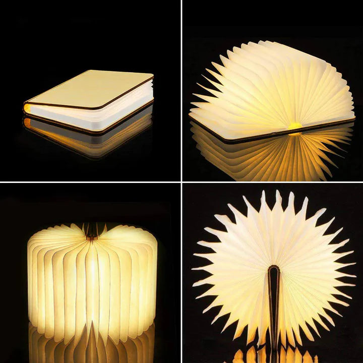 Wooden Book Light – Foldable LED Lamp for Cozy Home Décor & Gifts