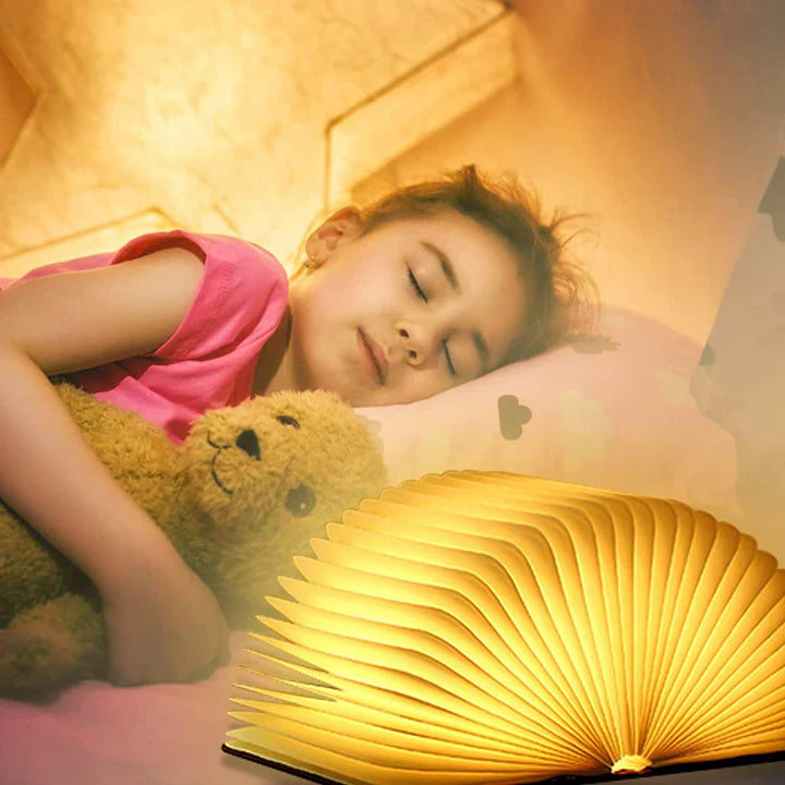 Wooden Book Light – Foldable LED Lamp for Cozy Home Décor & Gifts