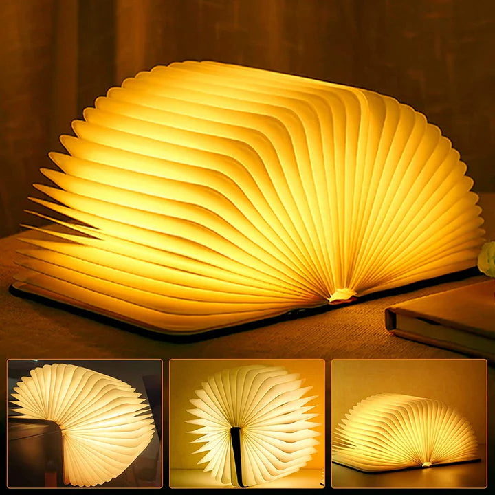 Wooden Book Light – Foldable LED Lamp for Cozy Home Décor & Gifts