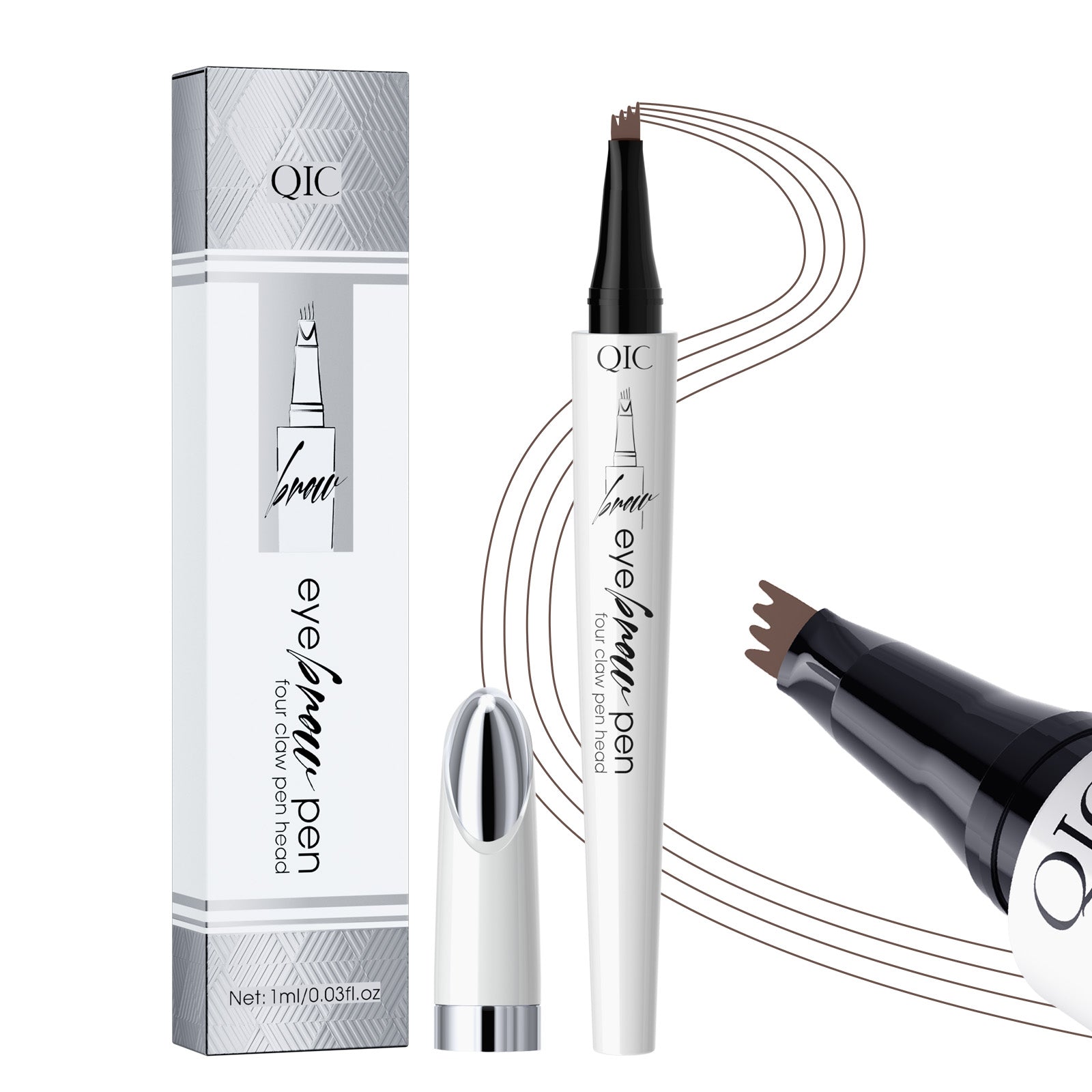 Ever Beauty Waterproof Micro-Fork Eyebrow Pen – Natural Hair Stroke Effect