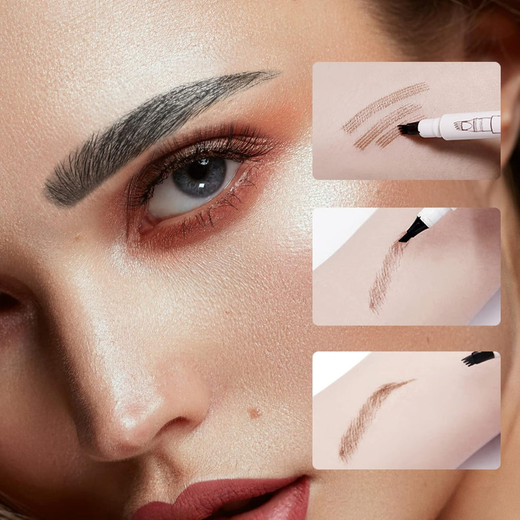 4-Tip Microblading Eyebrow Pen — Natural Hair-Stroke Brows
