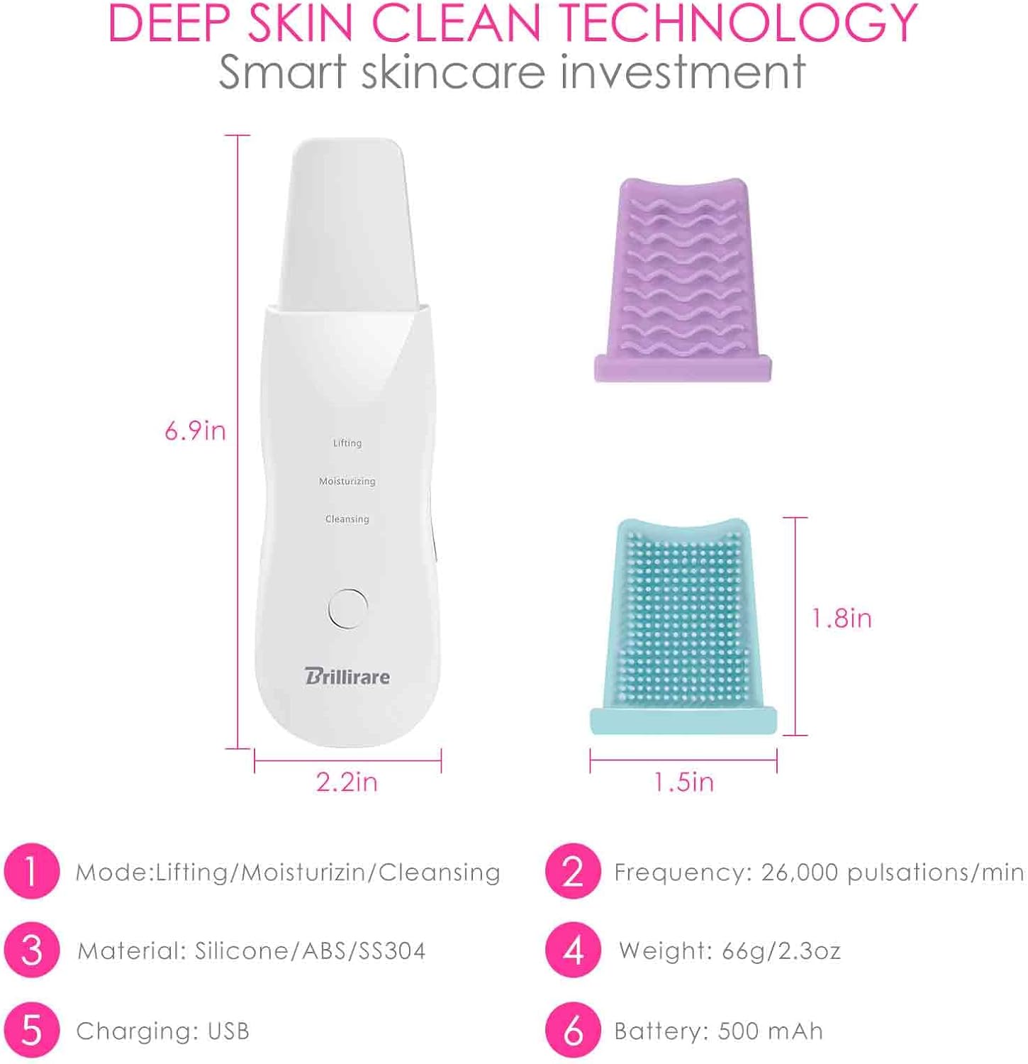 Ultrasonic Facial Skin Scrubber
