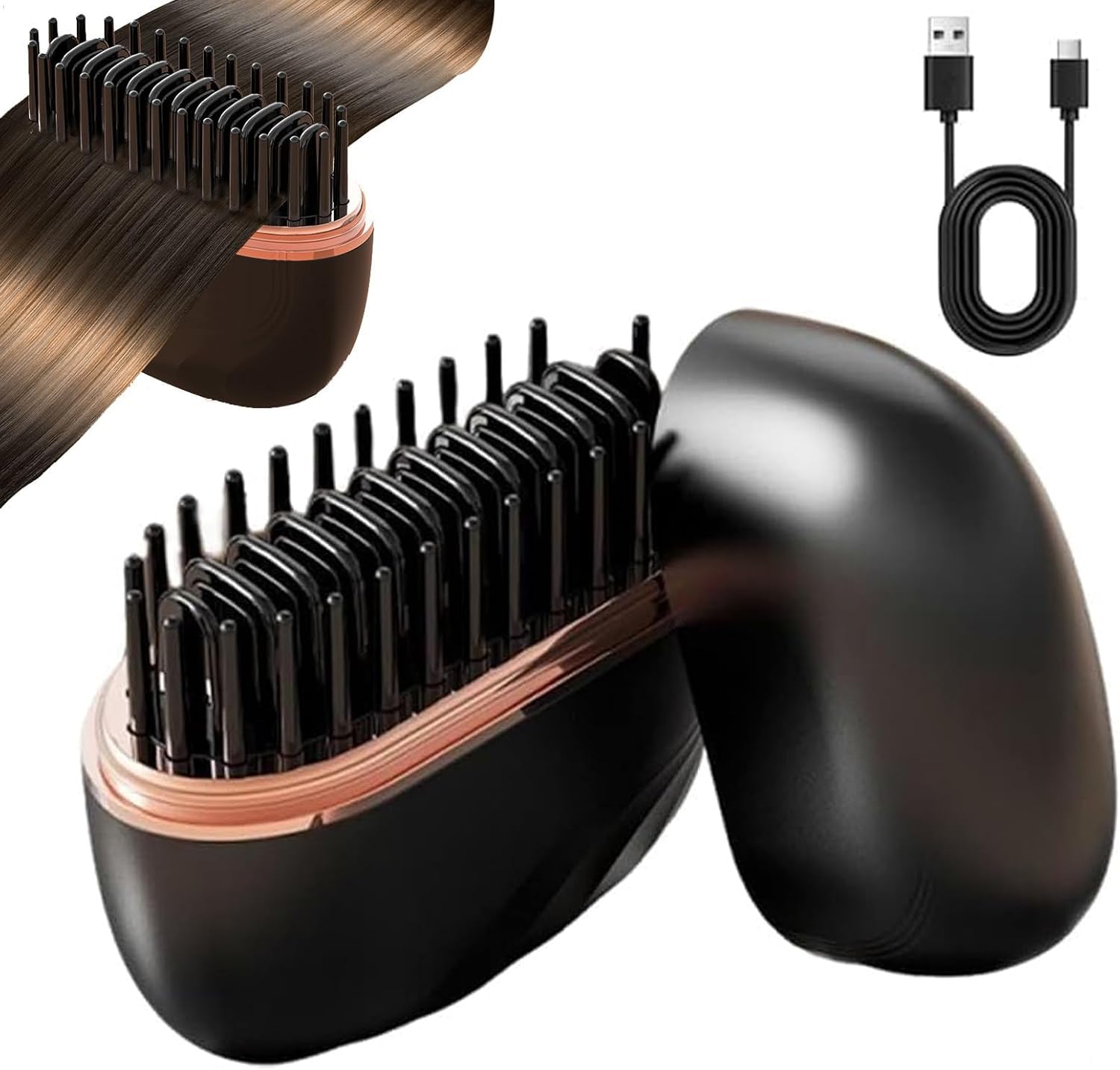 LuxeSmooth™ Portable Rechargeable Hair Straightener Brush