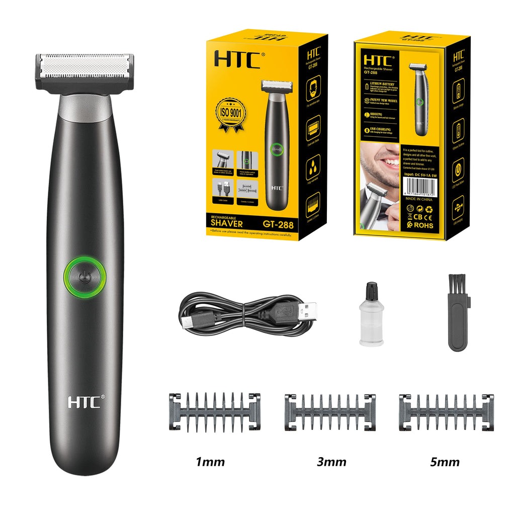 HTC GT-288 Rechargeable Electric Shaver — Waterproof & Cordless