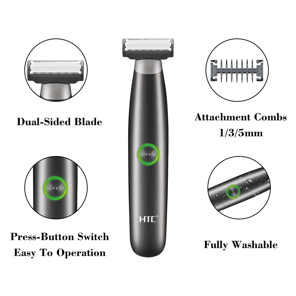 HTC GT-288 Rechargeable Electric Shaver — Waterproof & Cordless