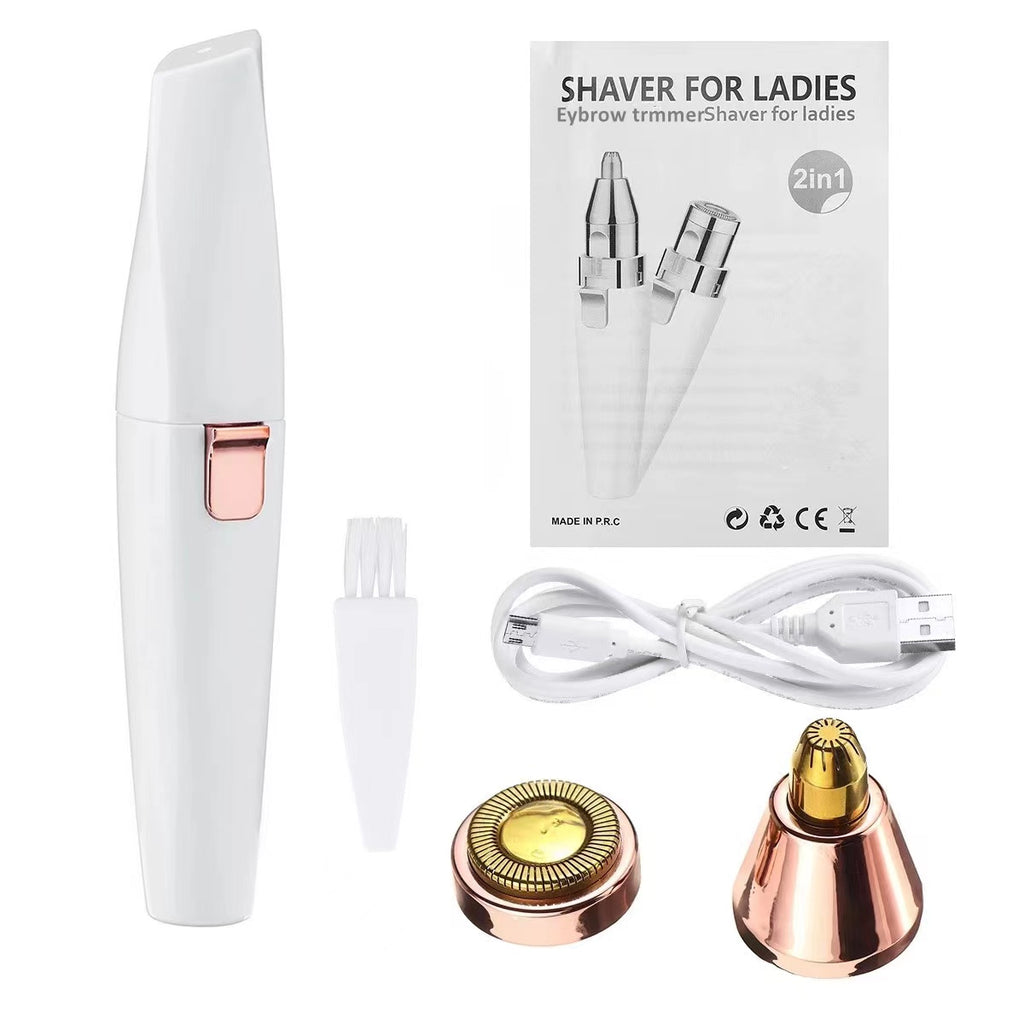 2-in-1 Rechargeable Eyebrow & Facial Hair Trimmer for Women