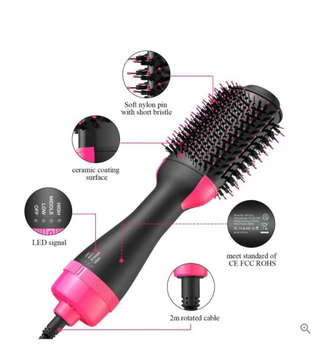 NOX™ 3-in-1 Volumizing Hair Dryer Brush
