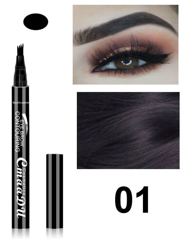 4-Tip Microblading Eyebrow Pen — Natural Hair-Stroke Brows