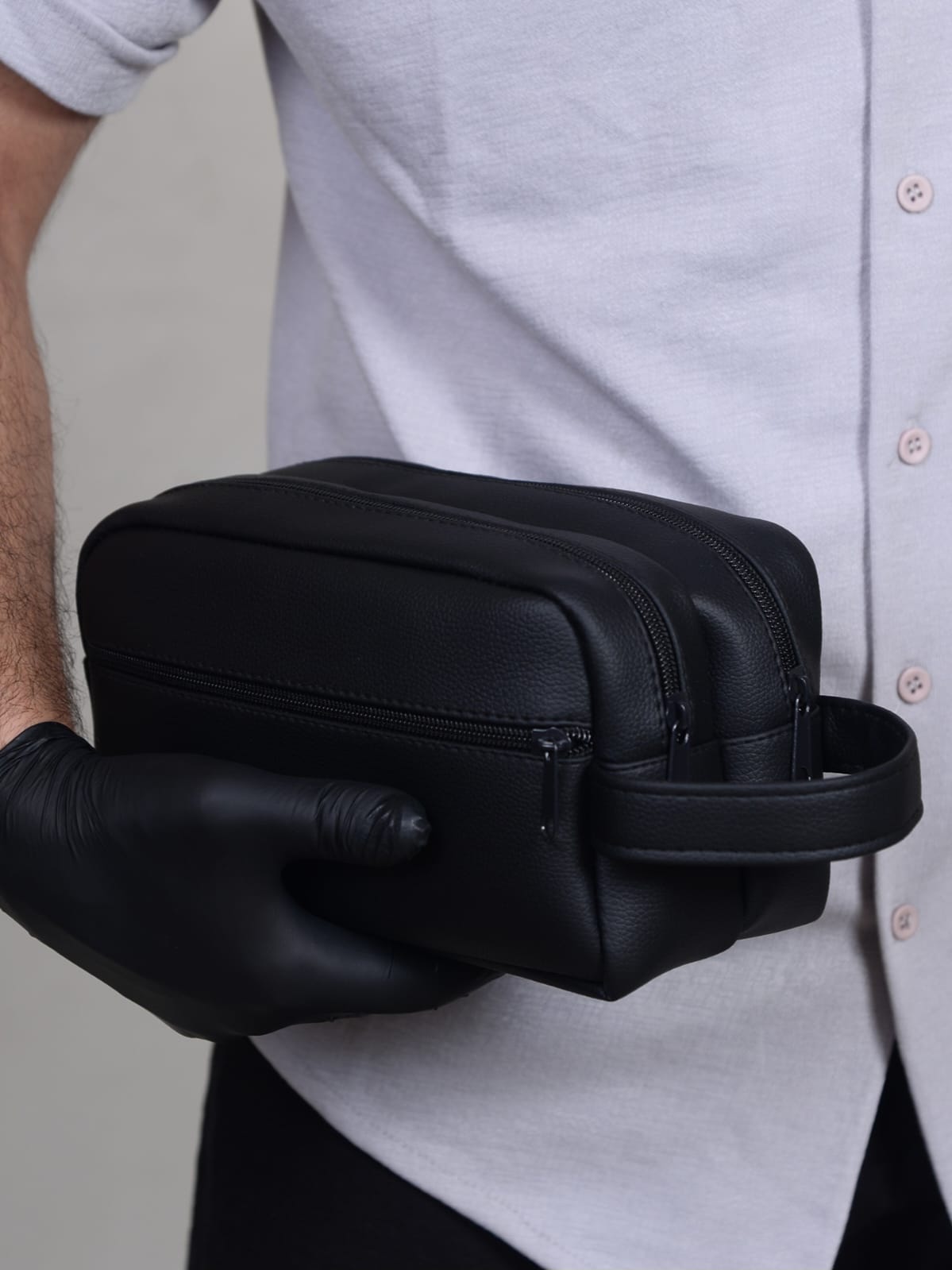 Men's Leather Toiletry Bag (21 x 13 x 10 cm)
