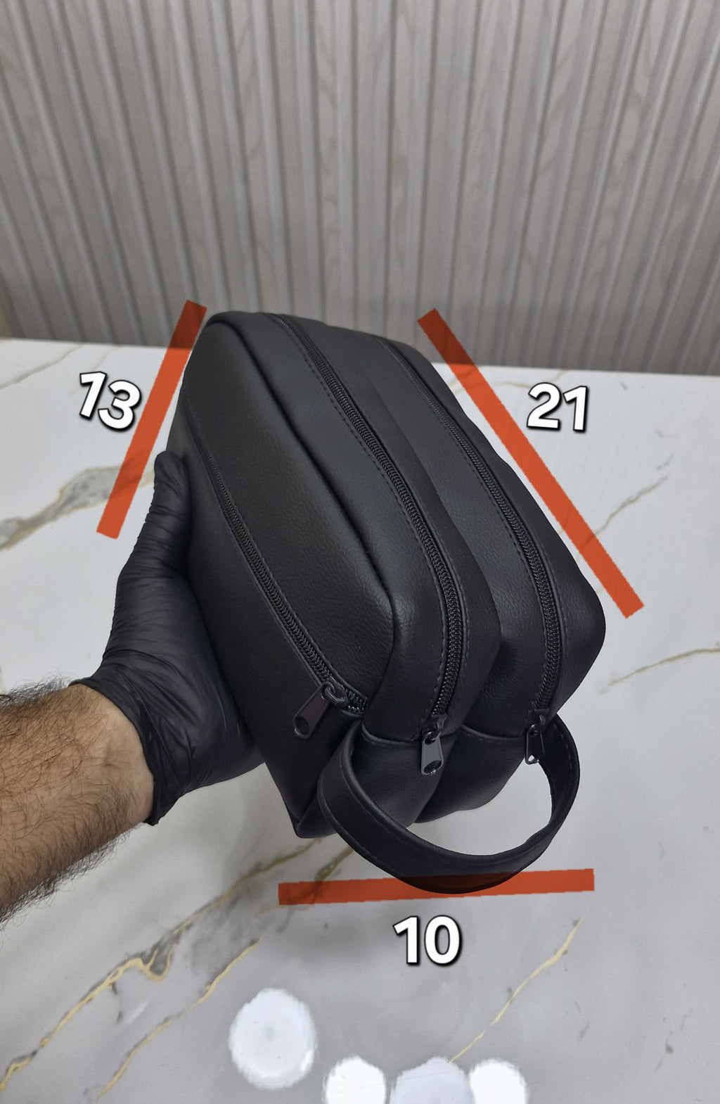 Men's Leather Toiletry Bag (21 x 13 x 10 cm)
