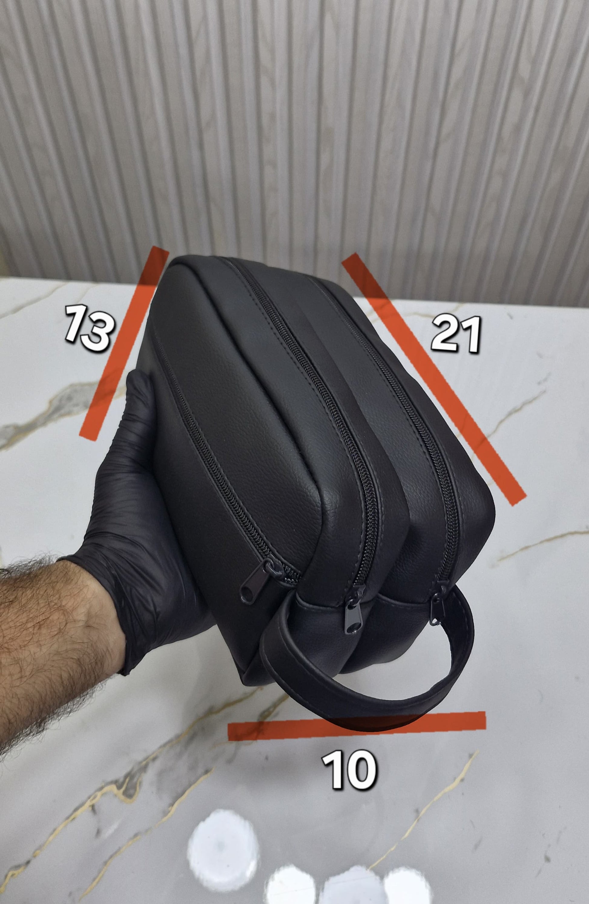 Men's Leather Toiletry Bag (21 x 13 x 10 cm)