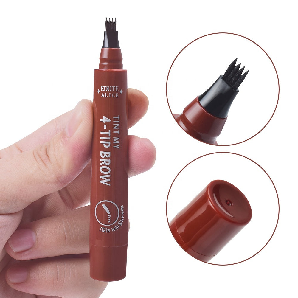 4-Tip Eyebrow Fork Pen – Natural Hair-Like Brows with Precision Control