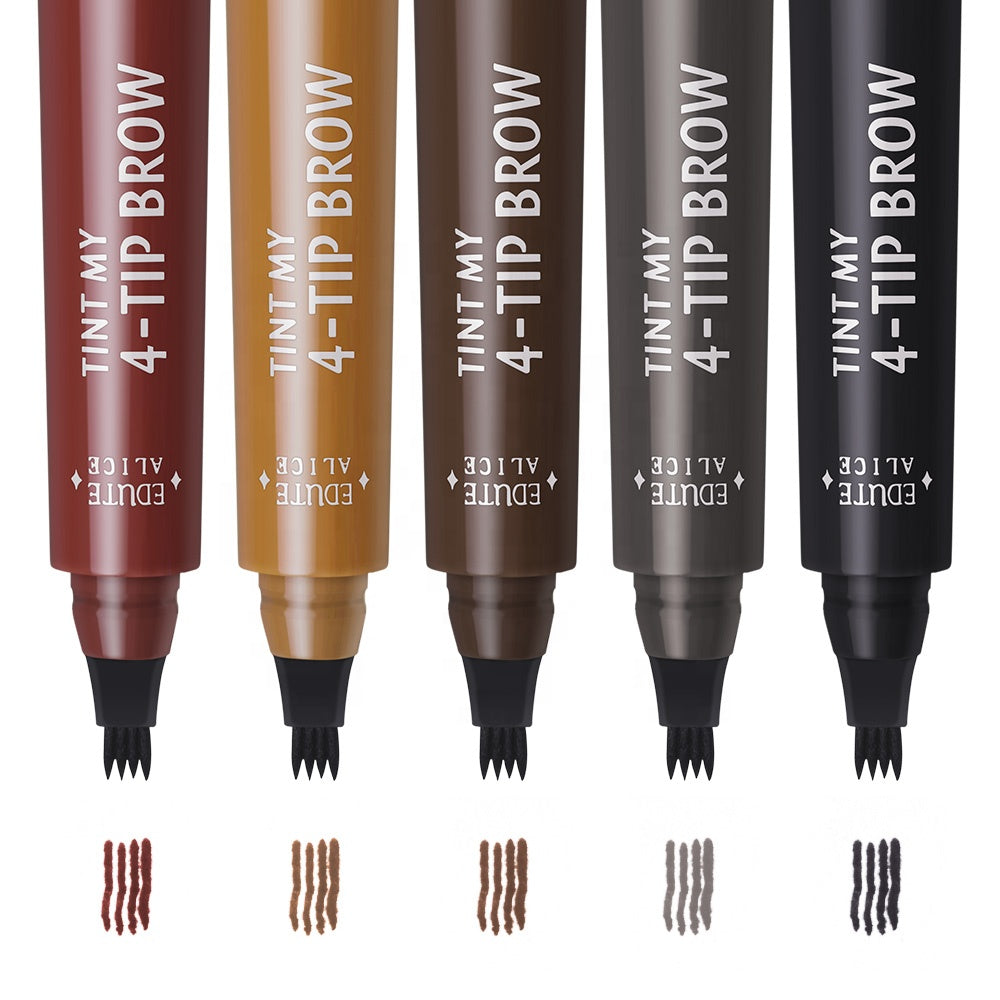 4-Tip Eyebrow Fork Pen – Natural Hair-Like Brows with Precision Control
