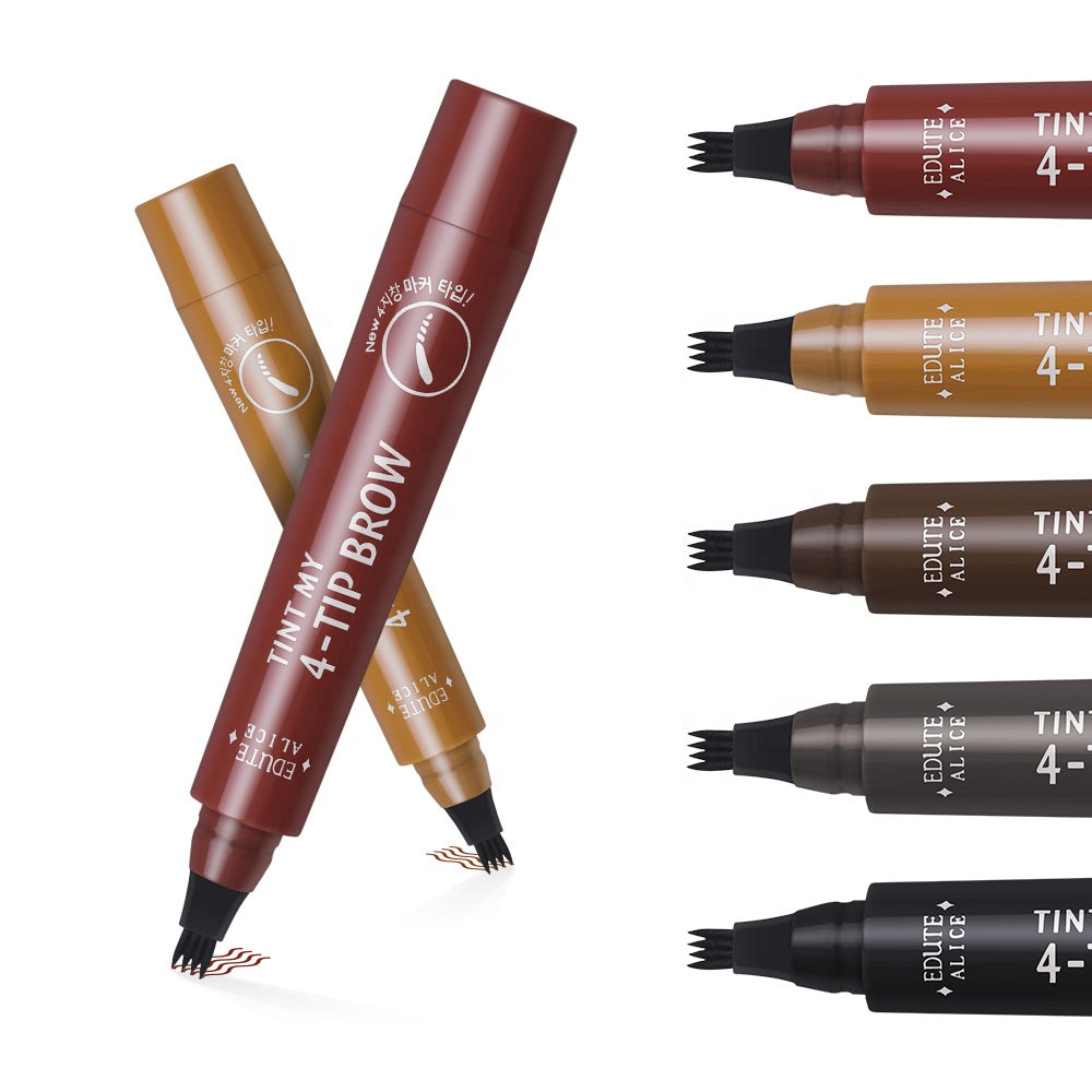 4-Tip Eyebrow Fork Pen – Natural Hair-Like Brows with Precision Control