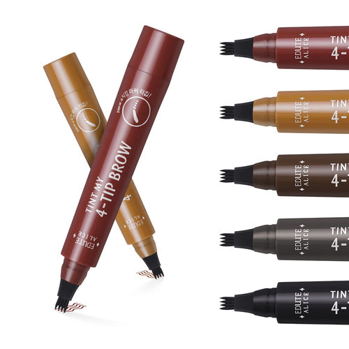 4-Tip Eyebrow Fork Pen – Natural Hair-Like Brows with Precision Control