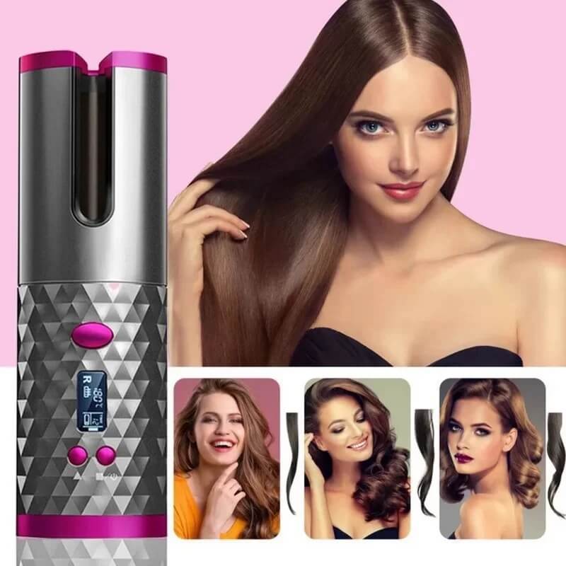 Rechargeable wireless hair curler for soft curls